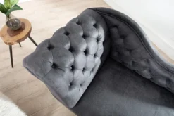 Chesterfield Recamiere / Chaiselongue Antikgrau aus dem Hause Casa Padrino - Wohnzimmer Chaiselongue