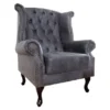 Chesterfield Sessel Antik Grau aus dem Hause Casa Padrino