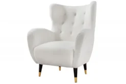 Chesterfield Sessel Weiß / Schwarz / Gold Ohrensessel aus dem Hause Casa Padrino