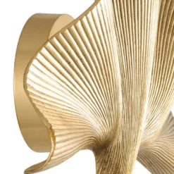 Eichholtz Wall Lamp Olivier Single Poliertes Messing 35 x 9 x H. 22 cm - Wandleuchte im Palmblatt-Design