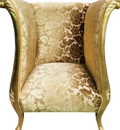 Extravaganter Pompöös by Casa Padrino Luxus Designer Sessel von Harald Glööckler Gold Bouquet Muster / Gold - Pompööser Barock Sessel