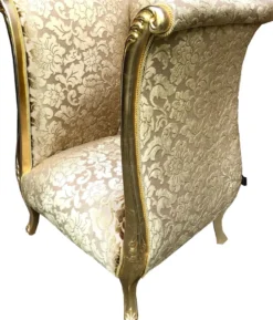 Extravaganter Pompöös by Casa Padrino Luxus Designer Sessel von Harald Glööckler Gold Bouquet Muster / Gold - Pompööser Barock Sessel