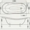 Freistehende Luxus Badewanne Jugendstil Roma Weiß/Altgold 1560mm - Barock Badezimmer - Retro Antik Badewanne