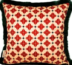 Frida Kahlo by Casa Padrino Luxus Deko Kissen mit Strass Steinen Rot / Bunt
