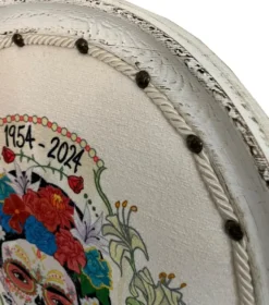 Frida Kahlo by Casa Padrino Luxus Barock Esszimmer Stuhl Grün / Weiß / Bunt / Antik Weiß