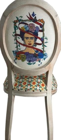 Frida Kahlo by Casa Padrino Luxus Barock Esszimmer Stuhl Weiß / Bunt / Antik Weiß