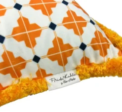 Frida Kahlo by Casa Padrino Luxus Deko Kissen mit Strass Steinen Orange / Bunt