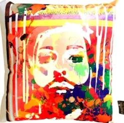 Harald Glööckler Designer Deko Kissen Pompöös by Casa Padrino Colorful Face - Art Collection -