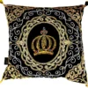 Harald Glööckler Luxus Barock Deko Kissen Pompöös by Casa Padrino Krone Schwarz / Gold aufwendig verziert mit Pailletten und Glitzersteinen