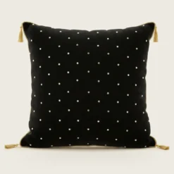 Harald Glööckler Luxus Barock Deko Kissen Pompöös by Casa Padrino Krone Schwarz / Gold aufwendig verziert mit Pailletten und Glitzersteinen