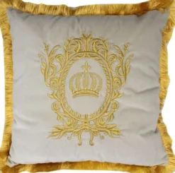 Harald Glööckler Luxus Deko Kissen Pompöös by Casa Padrino Creme / Gold - Glööckler Kissen