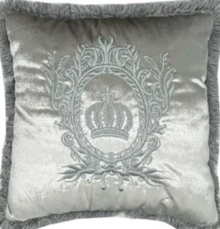 Harald Glööckler Luxus Deko Kissen Pompöös by Casa Padrino Silber / Silber - Glööckler Kissen - Designer Zierkissen - Harald Glööckler Designer Deko Accessoires - Luxus Qualität