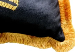 Harald Glööckler Luxus Deko Kissen Pompöös by Casa Padrino Schwarz / Gold Krone mit Strass Steinen - Glööckler Kissen AAA