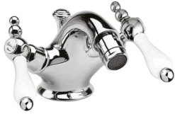 Jugendstil Retro Bidetarmatur Badezimmer Waschtischarmatur Silber / Weiß H. 10,5 cm - Luxus Qualität