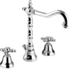 Jugendstil Retro Waschtisch-Dreilochbatterie Silber - Luxus Badezimmer Waschtischarmatur