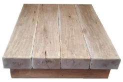 Luxus Garten Möbel Set Eiche Massiv - schwere Ausführung - 3er, 2er, 1x + Tisch - Massivholz rustikal - Lounge Set
