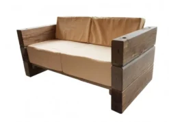 Luxus Garten Möbel Set Eiche Massiv - schwere Ausführung - 3er, 2er, 1x + Tisch - Massivholz rustikal - Lounge Set
