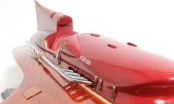 Luxus Holz Speedboot Braun / Rot 83 x 34 x H. 23 cm - Handgefertigtes Deko Modellboot Boot