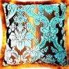 Luxus Kissen Pompöös by Casa Padrino von Harald Glööckler Elegance Collection Barock Muster Türkis / Gold 50 x 50 cm - Luxuskissen