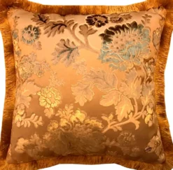 Luxus Kissen Pompöös by Casa Padrino von Harald Glööckler Elegance Collection Barock Muster Gold / Gold 50 x 50 cm - Luxuskissen