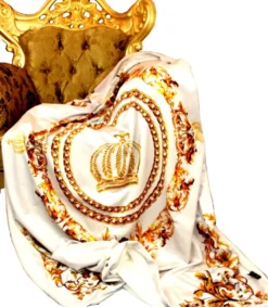 Luxus Wohndecke Pompöös by Casa Padrino Barock Creme / Gold von Harald Glööckler mit Glitzersteinen