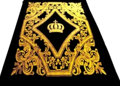 Luxus Wohndecke Pompöös by Casa Padrino Barock Krone Schwarz / Gold von Harald Glööckler mit Glitzersteinen