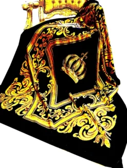 Luxus Wohndecke Pompöös by Casa Padrino Barock Krone Schwarz / Gold von Harald Glööckler mit Glitzersteinen