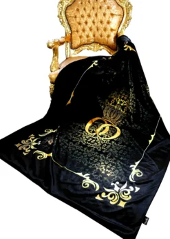 Luxus Wohndecke Pompöös by Casa Padrino Barock Krone Schwarz / Gold von Harald Glööckler mit Glitzersteinen