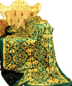 Luxus Wohndecke Pompöös by Casa Padrino Barock Grün / Gold von Harald Glööckler mit Glitzersteinen
