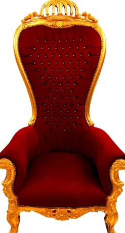 Majestätischer Harald Glööckler Luxus Barock Thron Sessel Pompöös by Casa Padrino Bordeaux / Gold mit Bling Bling Glitzersteinen