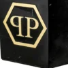 Philipp Plein Luxus Designer Marmor Deko Objekt Schwarz / Gold H. 36 cm