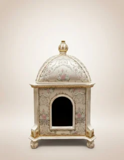 Pompöös by Casa Padrino Barock Katzenhaus Provence Silber / Cremeweiß / Gold - designed by Harald Glööckler