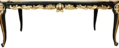 Pompöös by Casa Padrino Barock Luxus Esszimmer Set Grün / Schwarz / Gold - Pompööser Barock Esstisch mit Glasplatte und 6 Barock Esszimmerstühle designed by Harald Glööckler - Barock Möbel