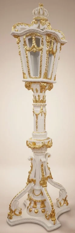 Pompöös by Casa Padrino Barock Laterne Creme / Gold - Pompööse Barock Stehleuchte designed by Harald Glööckler
