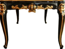 Pompöös by Casa Padrino Barock Luxus Esstisch mit Glasplatte Schwarz / Gold 180 x 100 cm - Pompööser Barock Esstisch designed by Harald Glööckler