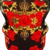 Pompöös by Casa Padrino Luxus Barock Sessel Rosen Schwarz / Rot / Gold - Pompööser Barock Sessel designed by Harald Glööckler