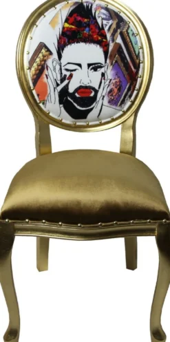 Pompöös by Casa Padrino Luxus Barock Esszimmerstühle Gold / Mehrfarbig 50 x 60 x H.104 cm - Pompööse Barock Stühle designed by Harald Glööckler - 6 Esszimmerstühle