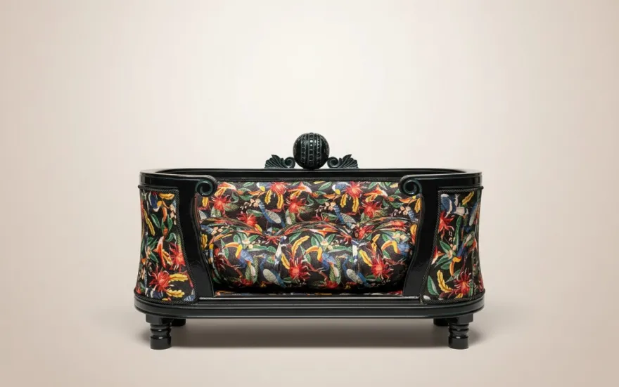 Pompöös by Casa Padrino Luxus Barock Hunde & Katzenbett Bunt / Schwarz