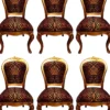Pompöös by Casa Padrino Luxus Barock Esszimmerstühle Krone mit Glitzersteinen Leopard / Gold - Esszimmer Set - 6 Pompööse Barock Stühle designed by Harald Glööckler