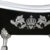 Pompöös by Casa Padrino Luxus Badewanne Deluxe freistehend von Harald Glööckler Schwarz / Silber 1695mm mit silberfarbenen Löwenfüssen