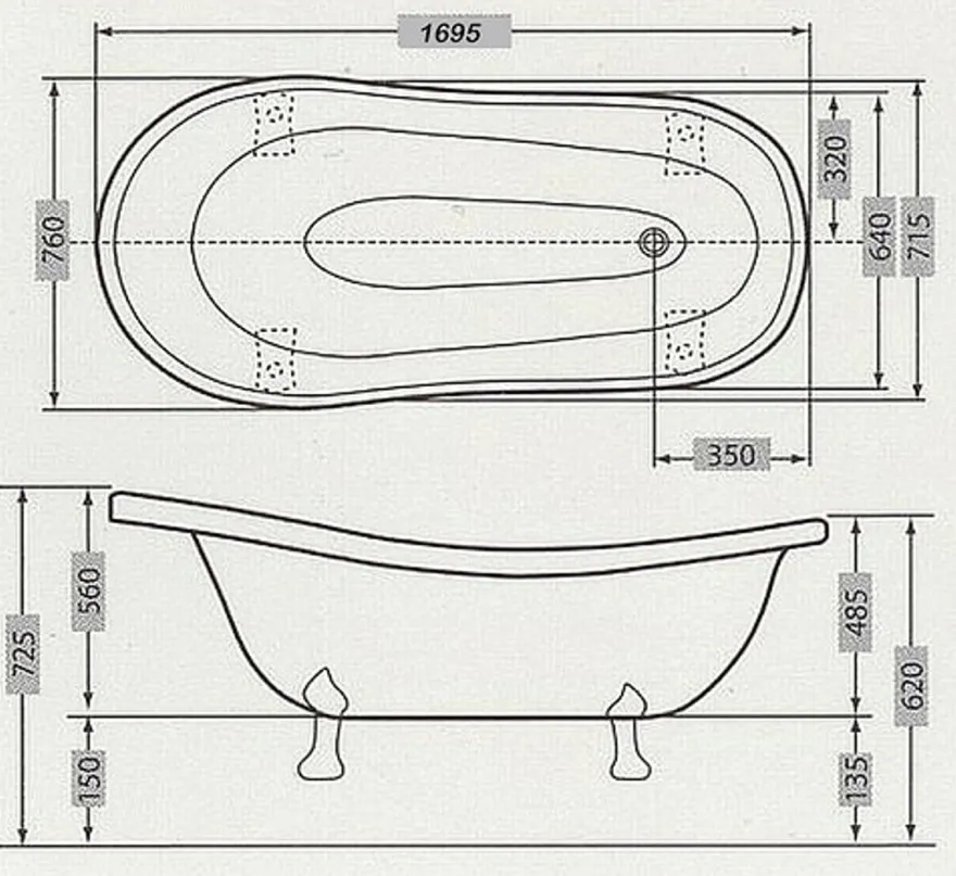 Pompöös by Casa Padrino Luxus Badewanne Deluxe freistehend von Harald Glööckler Schwarz / Silber 1695mm mit silberfarbenen Löwenfüssen