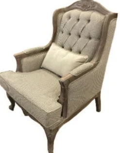 Pompöös by Casa Padrino Luxus Barock Ohrensessel Provence Beige / Braun - designed by Harald Glööckler