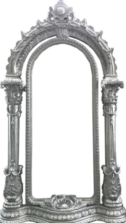 Pompöös by Casa Padrino Luxus Barock Spiegel Silber 134 x H. 257 cm - Handgeschnitzt - Harald Glööckler Spiegel