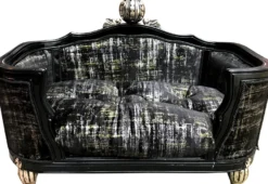 Pompöös by Casa Padrino Luxus Barock Hunde & Katzenbett Deluxe Schwarz Muster von Harald Glööckler
