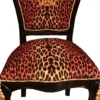 Pompöös by Casa Padrino Luxus Barock Esszimmerstühle Krone mit Glitzersteinen Leopard / Schwarz / Gold - Esszimmer Set - 6 Pompööse Barock Stühle designed by Harald Glööckler