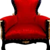 Pompöös by Casa Padrino Luxus Barock Sessel Bergere Rot Muster / Gold - Pompööser Barock Sessel von Harald Glööckler