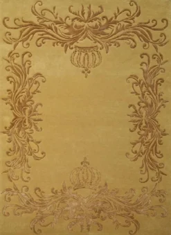 Pompöös by Casa Padrino Luxus Barock Teppich Krone von Harald Glööckler Gold - Verschiedene Größen