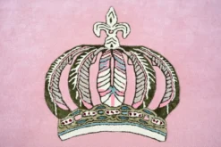 Pompöös by Casa Padrino Luxus Barock Teppich Krone von Harald Glööckler Rosa - Verschiedene Größen
