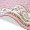 Pompöös by Casa Padrino Luxus Barock Teppich Krone von Harald Glööckler Rosa / Weiß / Braun 200 x 300 cm