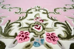 Pompöös by Casa Padrino Luxus Barock Teppich Krone von Harald Glööckler Rosa 200 x 300 cm